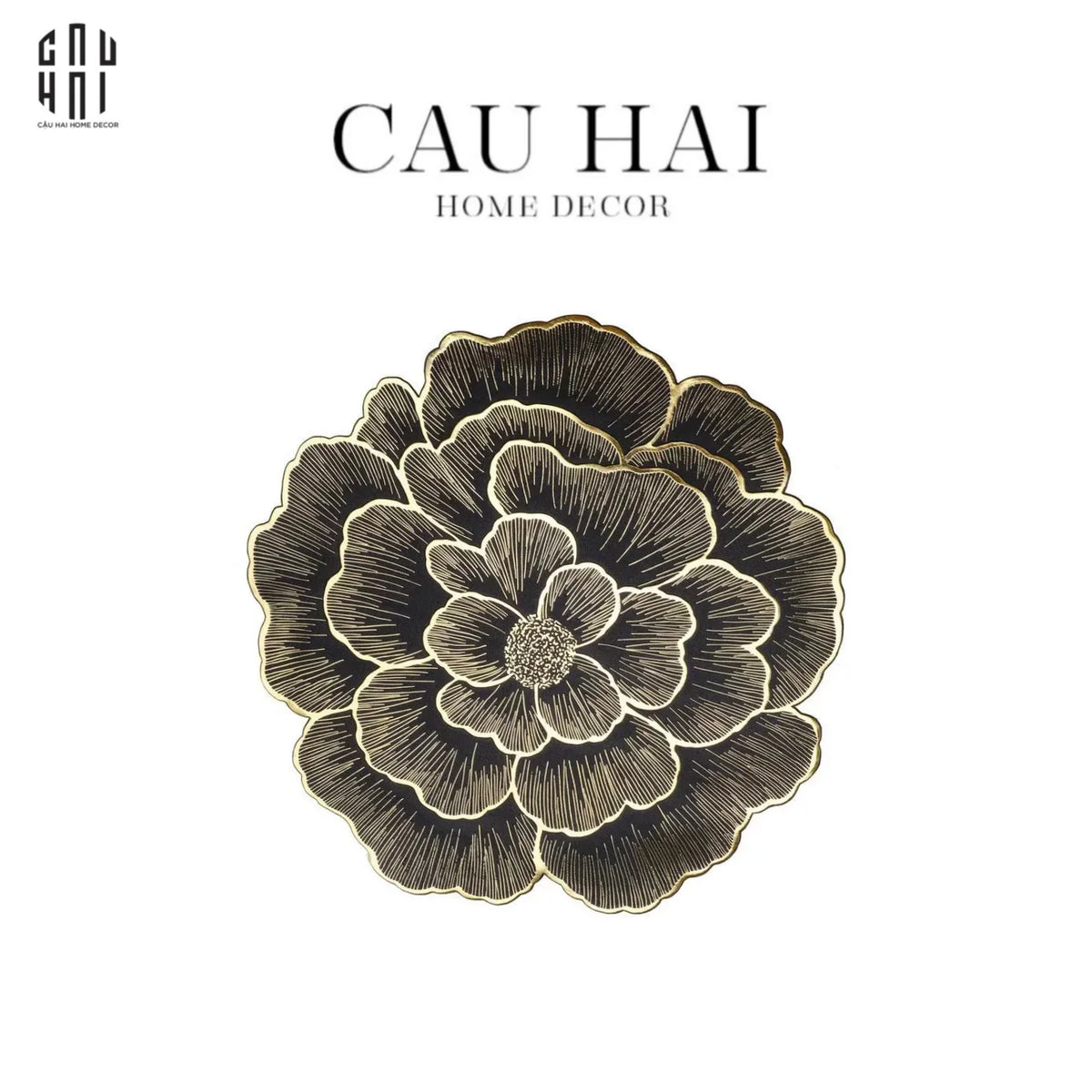 Set 2 Tấm Lót Bàn Ăn - Placemat Black Peony-Hoa Lụa-Đối tác tại Trung Quốc theo từng đơn đặt hàng-CẬU HAI HOME DECOR