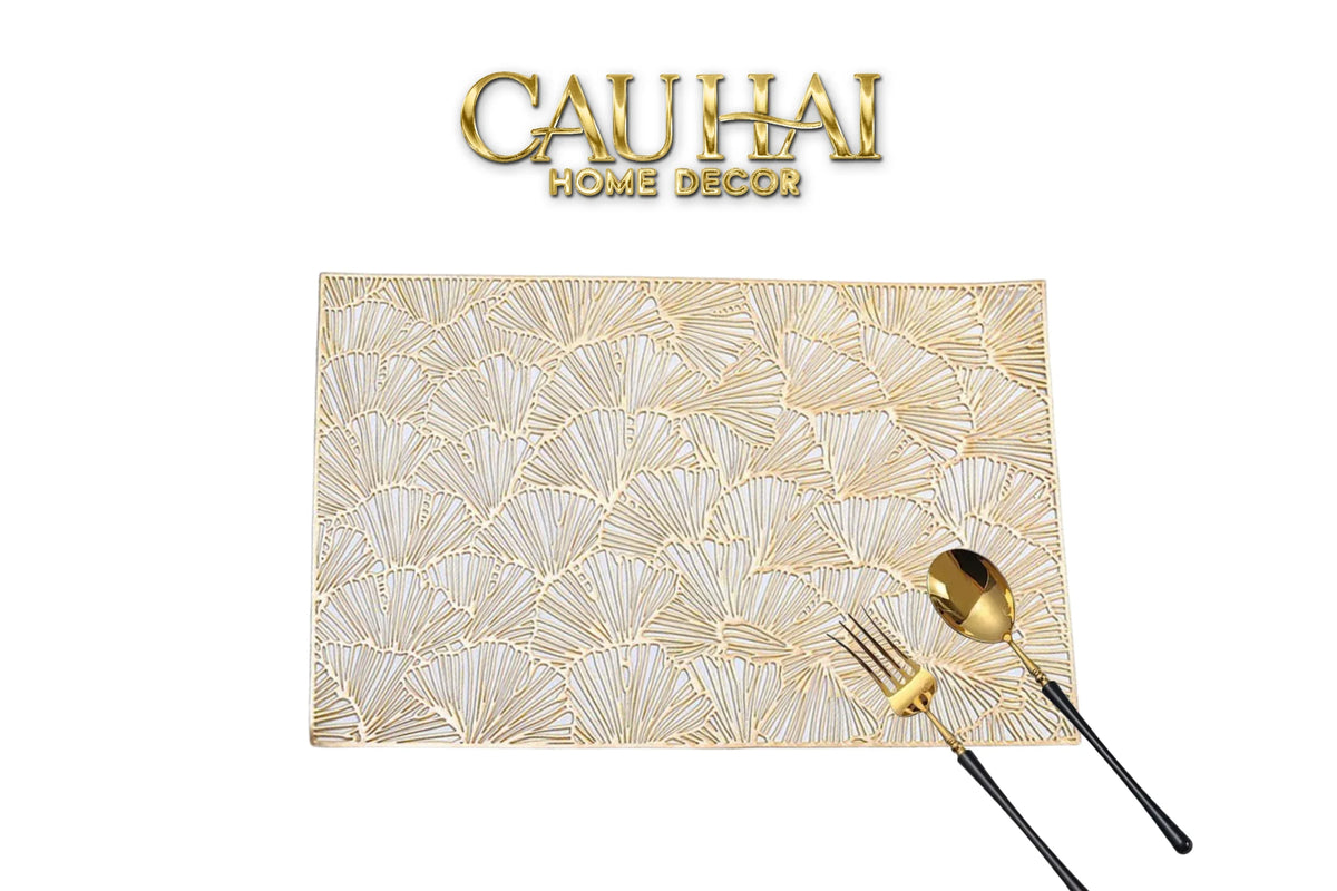 Set 2 Tấm Lót Bàn Ăn - Placemat Gilded Fan Pattern-TẤM LÓT BÀN ĂN-Đối tác tại Trung Quốc theo từng đơn đặt hàng-CẬU HAI HOME DECOR