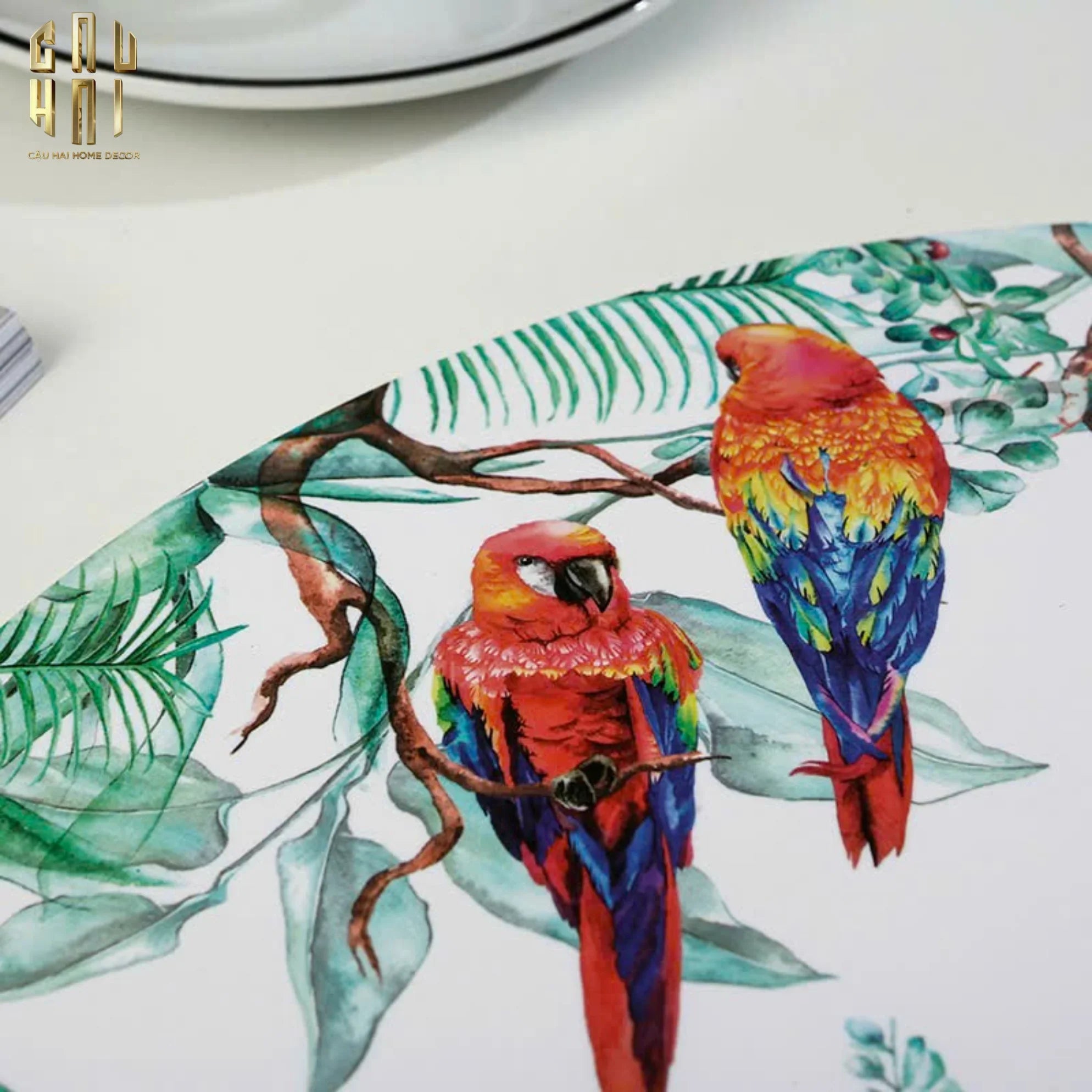 SET 2 TẤM LÓT BÀN ĂN - PLACEMAT JUNGLE PARROT - CẬU HAI HOME DECOR