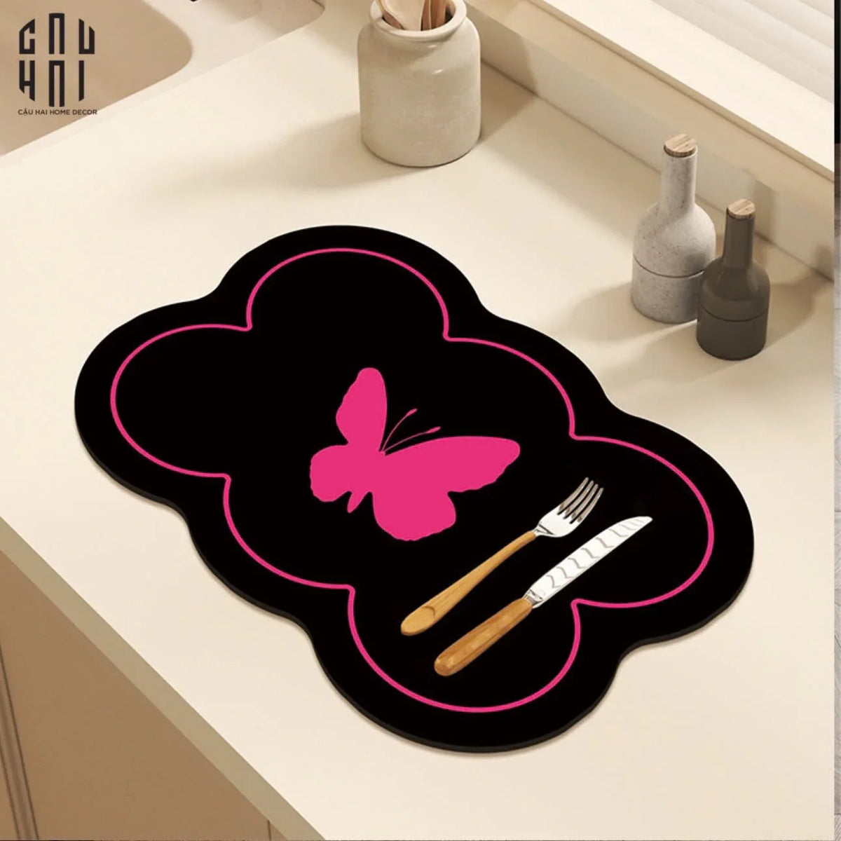 Set 2 Tấm Lót Microfiber- Midnight Flutter Tablemats-TẤM LÓT BÀN ĂN-Đối tác tại Trung Quốc theo từng đơn đặt hàng-CẬU HAI HOME DECOR