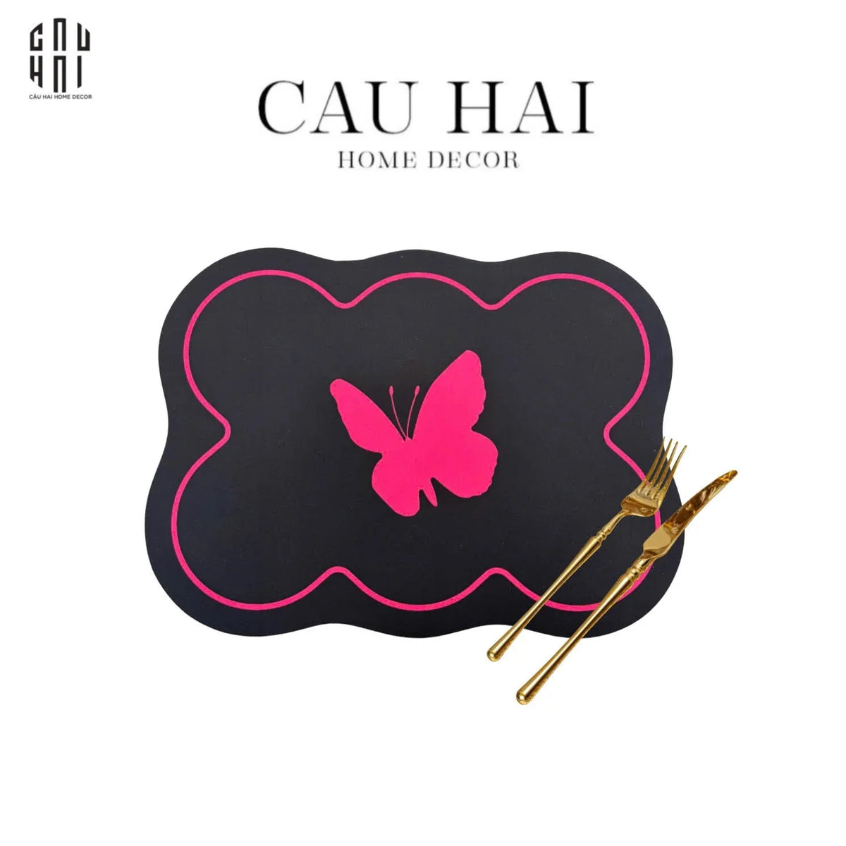 Set 2 Tấm Lót Microfiber- Midnight Flutter Tablemats-TẤM LÓT BÀN ĂN-Đối tác tại Trung Quốc theo từng đơn đặt hàng-CẬU HAI HOME DECOR