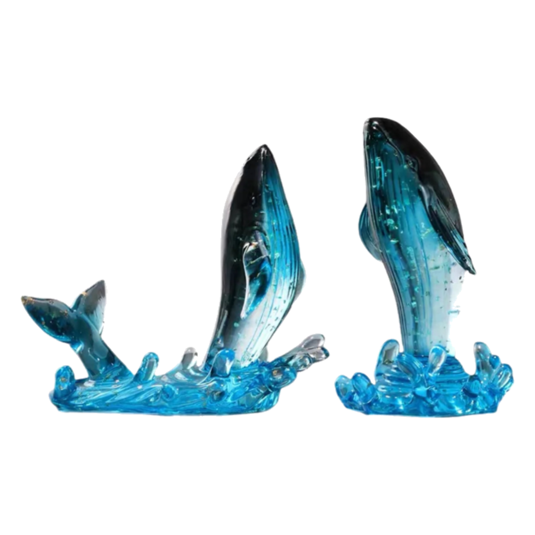 Set 2 Tượng Cá Voi Đại Dương - Cristalleries Baleine Azurée-TƯỢNG TRANG TRÍ-CẬU HAI HOME DECOR-CẬU HAI HOME DECOR