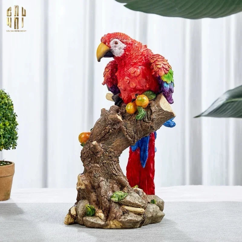 Set 2 Tượng Maison Jungle Parrot - Lovers-CẬU HAI HOME DECOR