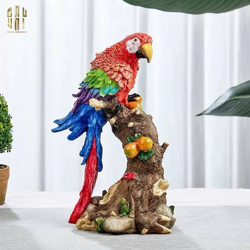 Set 2 Tượng Maison Jungle Parrot - Lovers-CẬU HAI HOME DECOR