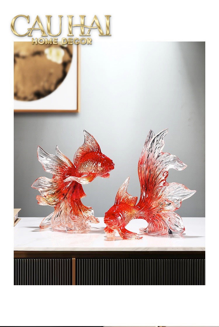 Set 2 Tượng Resin Song Ngư Vượng Phát – Fortune Koi Duo-TƯỢNG TRANG TRÍ-CẬU HAI HOME DECOR-CẬU HAI HOME DECOR