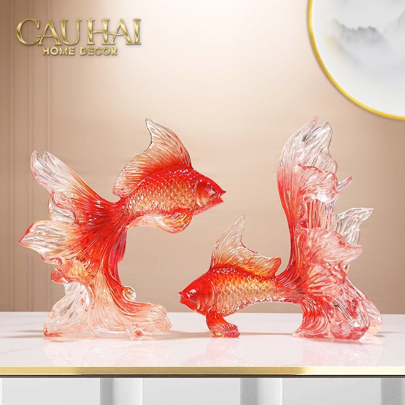 Set 2 Tượng Resin Song Ngư Vượng Phát – Fortune Koi Duo-TƯỢNG TRANG TRÍ-CẬU HAI HOME DECOR-CẬU HAI HOME DECOR