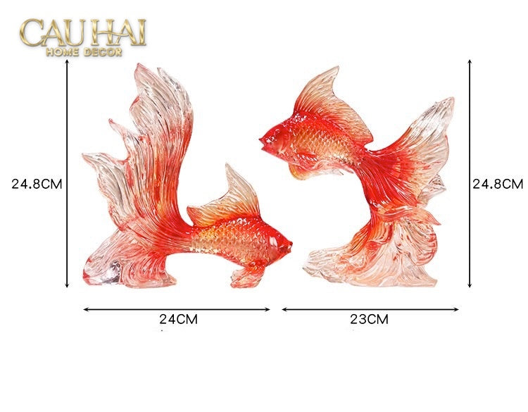 Set 2 Tượng Resin Song Ngư Vượng Phát – Fortune Koi Duo-TƯỢNG TRANG TRÍ-CẬU HAI HOME DECOR-CẬU HAI HOME DECOR