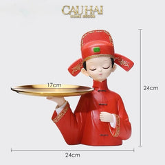 Set 2 Tượng "Tân Lang Tân Nương - Figurine Dynasty Imperial Wedding-CẬU HAI HOME DECOR
