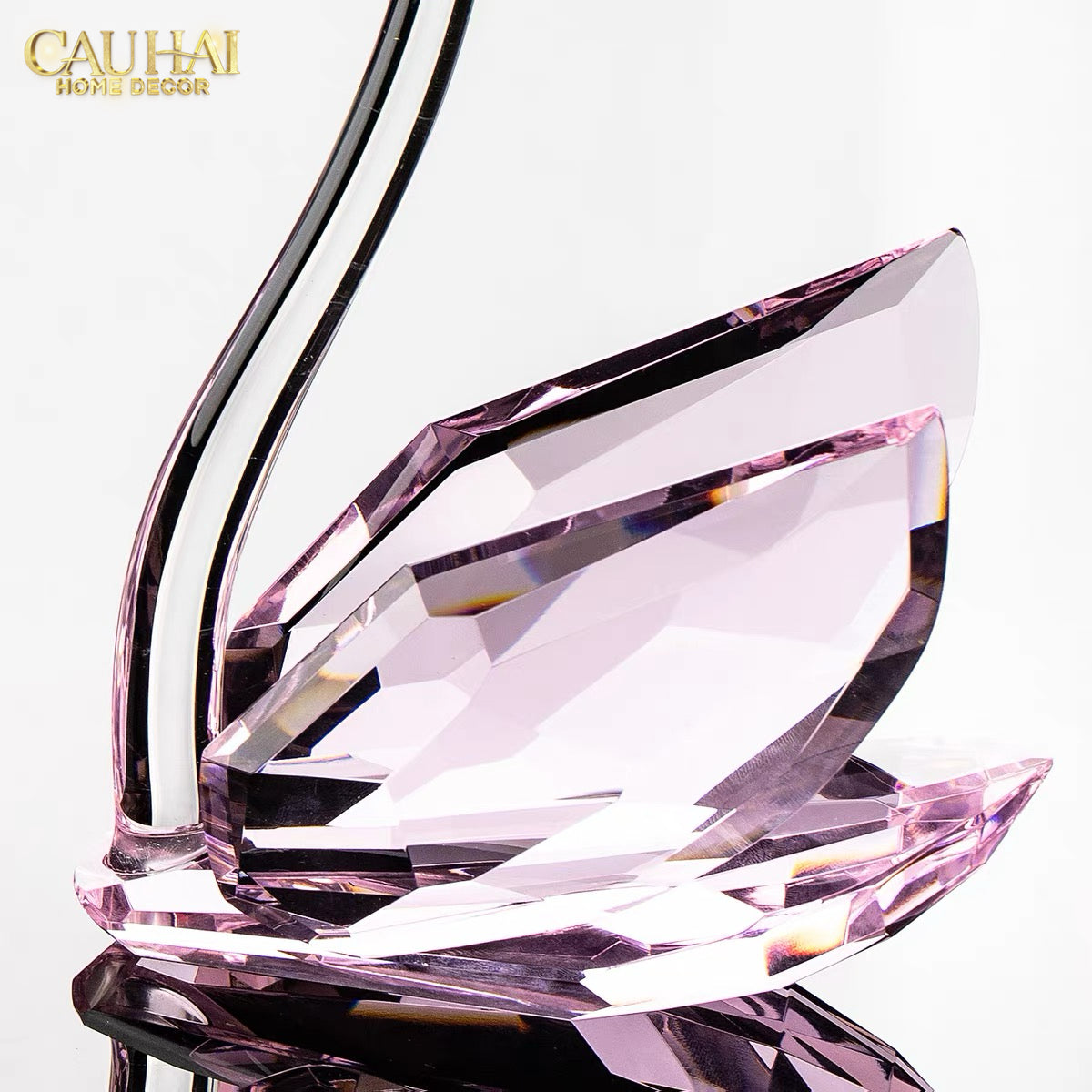 Set 2 Tượng Thiên Nga Pha Lê Trang Trí Crystal Swan Étreinte Rosé 2pcs-Tượng Pha Lê-CẬU HAI HOME DECOR-CẬU HAI HOME DECOR