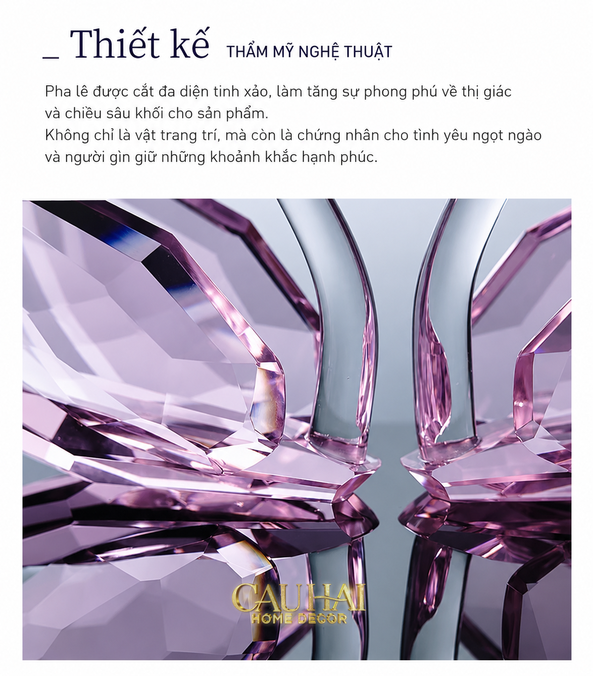 Set 2 Tượng Thiên Nga Pha Lê Trang Trí Crystal Swan Étreinte Rosé 2pcs-Tượng Pha Lê-CẬU HAI HOME DECOR-CẬU HAI HOME DECOR