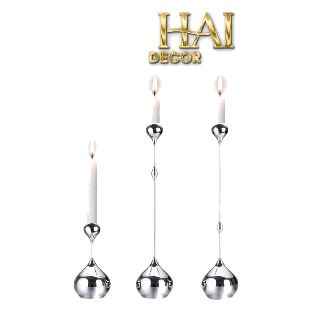 Set 3 Đế Nến Platinum Elysian Triple Candle Holder-ĐẾ NẾN-CẬU HAI HOME DECOR-CẬU HAI HOME DECOR