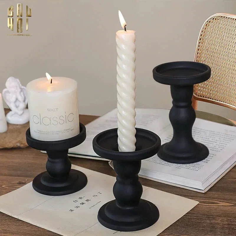 Set 3 Đế Nến Thuỷ Tinh Đen Lacquered Crystal-ĐẾ NẾN-Đối tác tại Trung Quốc theo từng đơn đặt hàng-CẬU HAI HOME DECOR