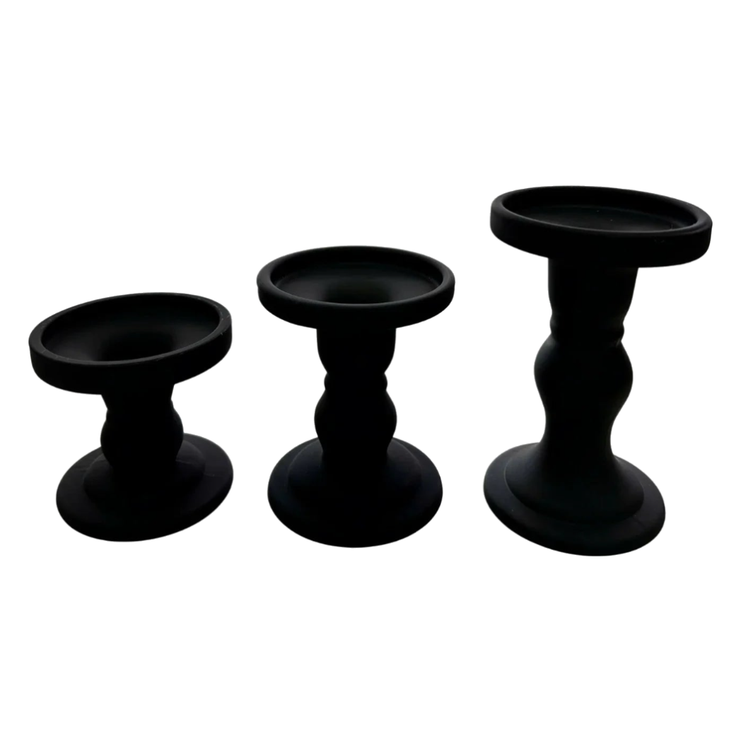 Set 3 Đế Nến Thuỷ Tinh Đen Lacquered Crystal-ĐẾ NẾN-Đối tác tại Trung Quốc theo từng đơn đặt hàng-CẬU HAI HOME DECOR