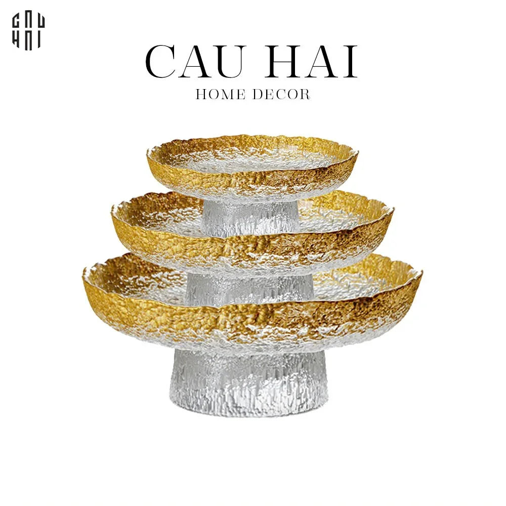 SET 3 ĐĨA TRÁI CÂY THUỶ TINH MULLER SS25 - CẬU HAI HOME DECOR