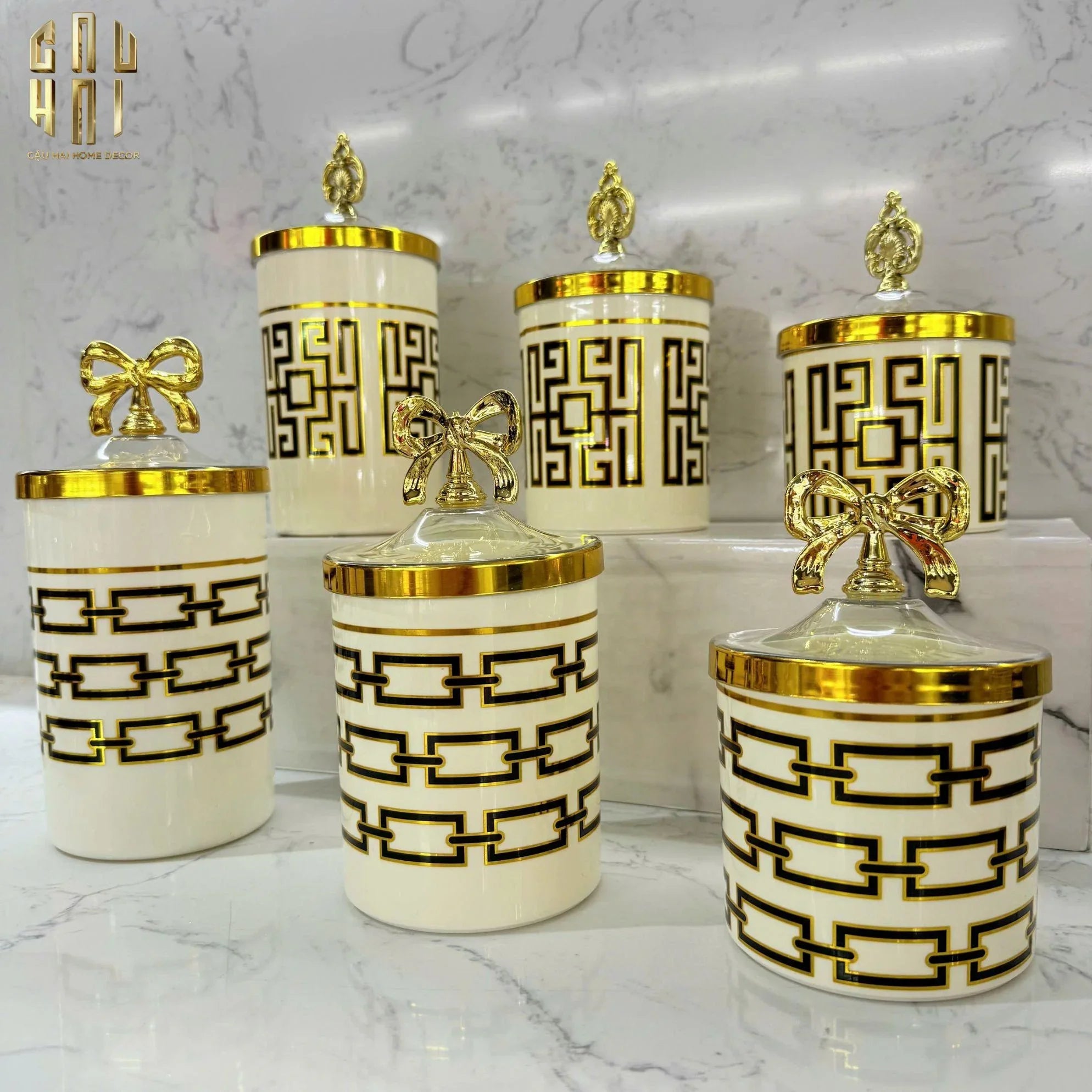 Set 3 Lọ Pantry Acry - Éclat Royal Meander-CẬU HAI HOME DECOR