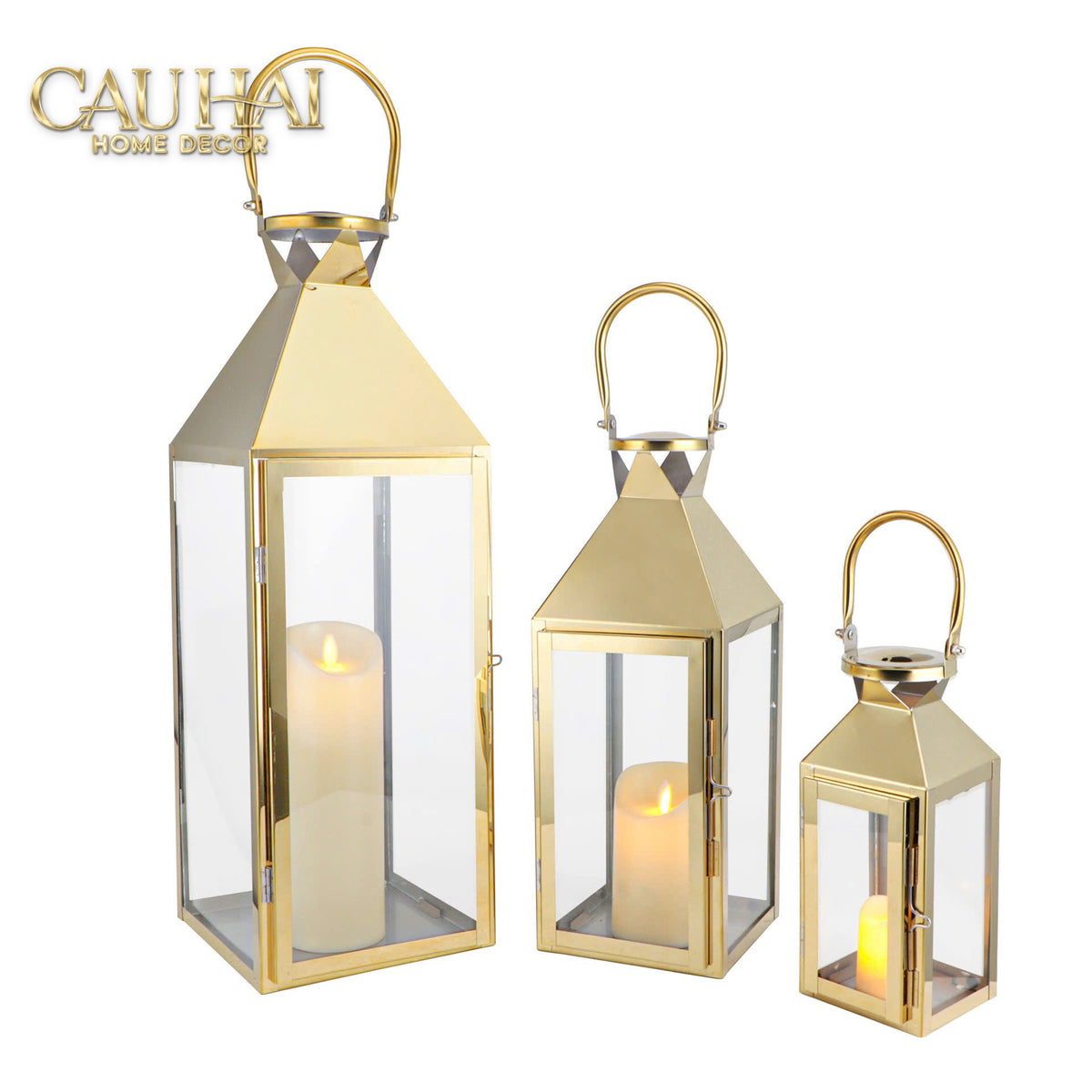 Set 3 Lồng Đèn Metal Lantern Lumière D’Or-ĐÈN TRANG TRÍ-CẬU HAI HOME DECOR-CẬU HAI HOME DECOR