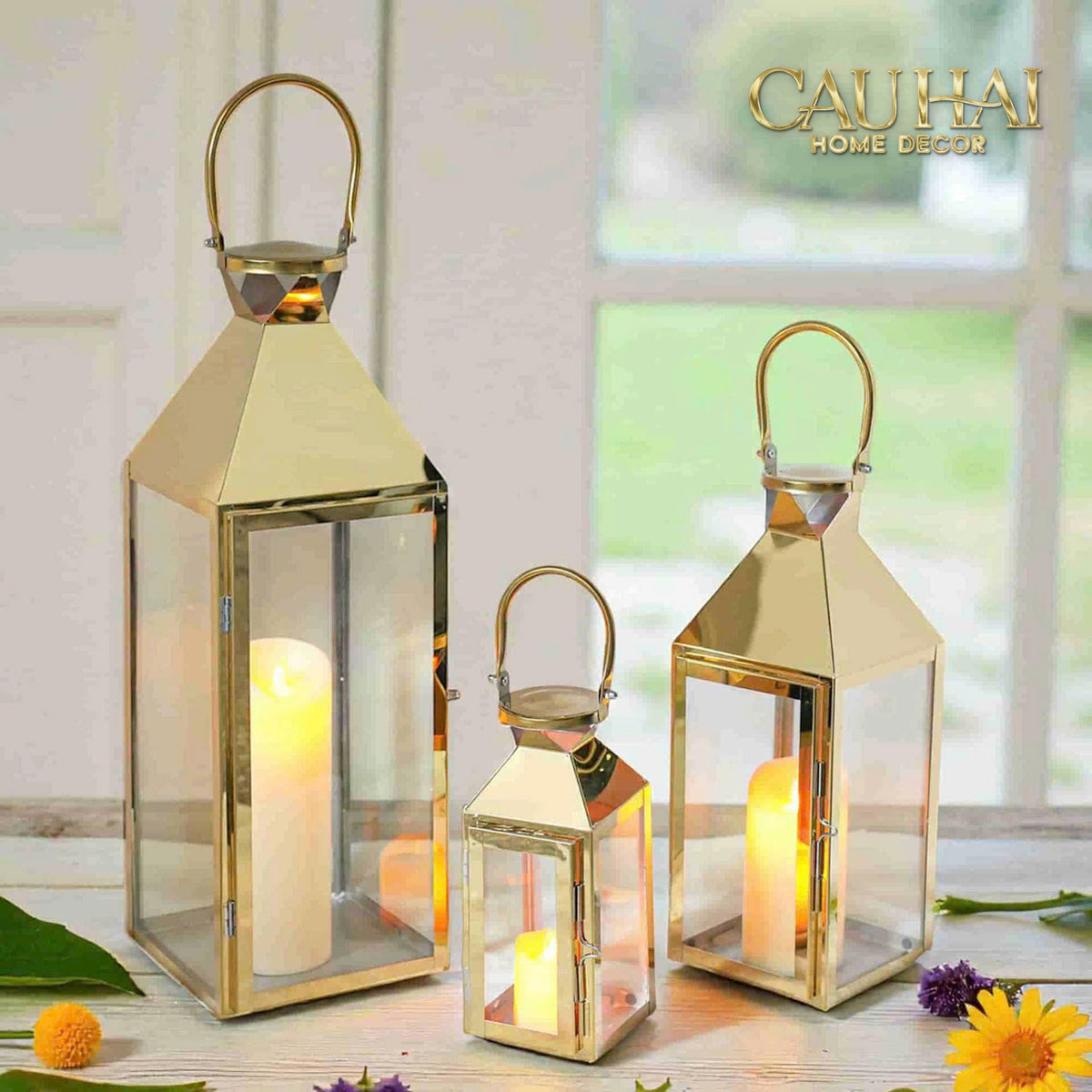 Set 3 Lồng Đèn Metal Lantern Lumière D’Or-ĐÈN TRANG TRÍ-CẬU HAI HOME DECOR-CẬU HAI HOME DECOR