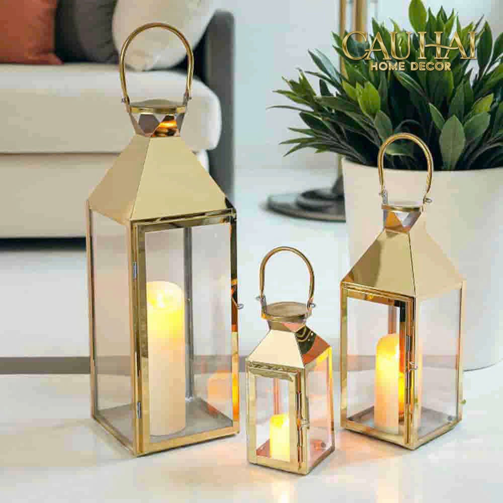 Set 3 Lồng Đèn Metal Lantern Lumière D’Or-ĐÈN TRANG TRÍ-CẬU HAI HOME DECOR-CẬU HAI HOME DECOR