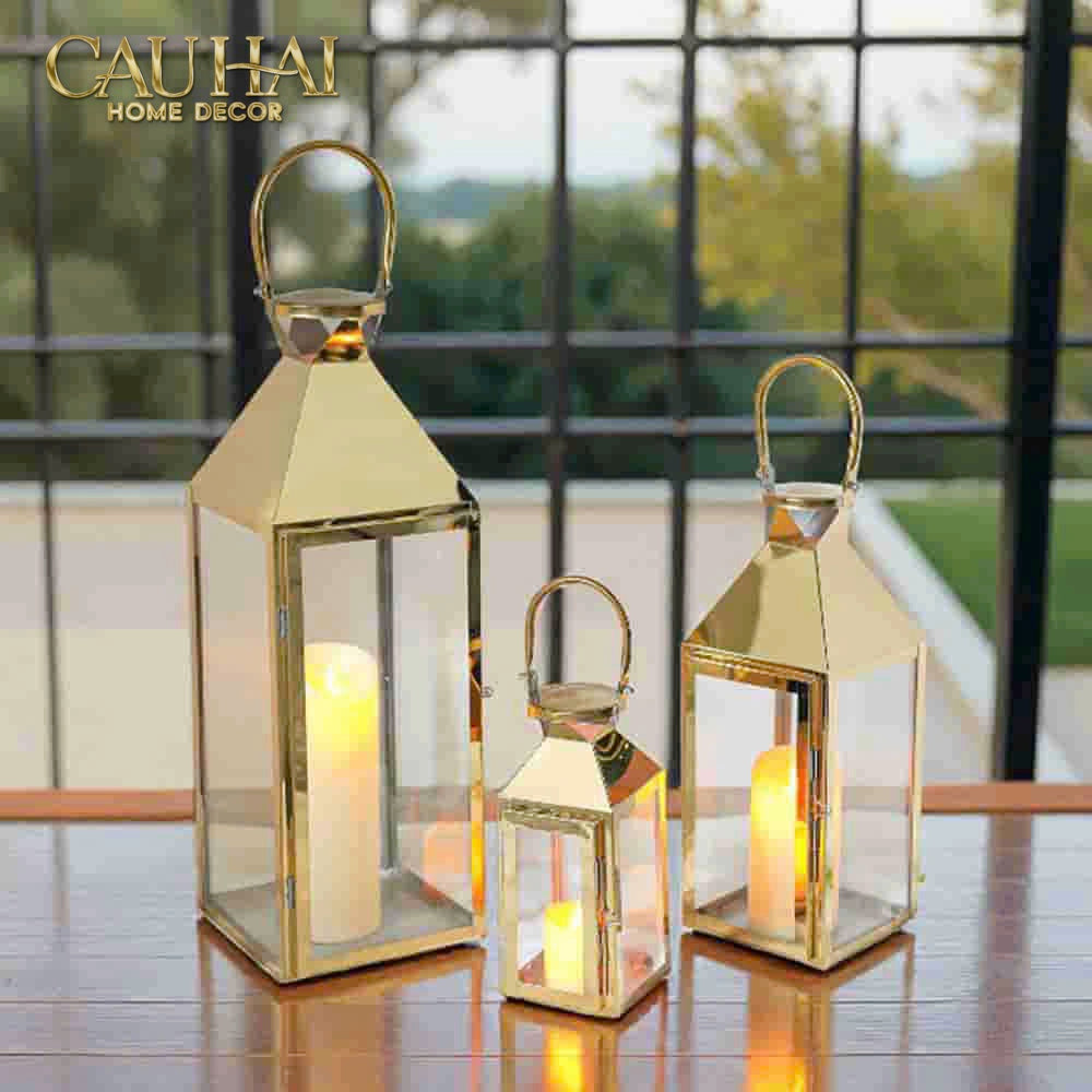 Set 3 Lồng Đèn Metal Lantern Lumière D’Or-ĐÈN TRANG TRÍ-CẬU HAI HOME DECOR-CẬU HAI HOME DECOR