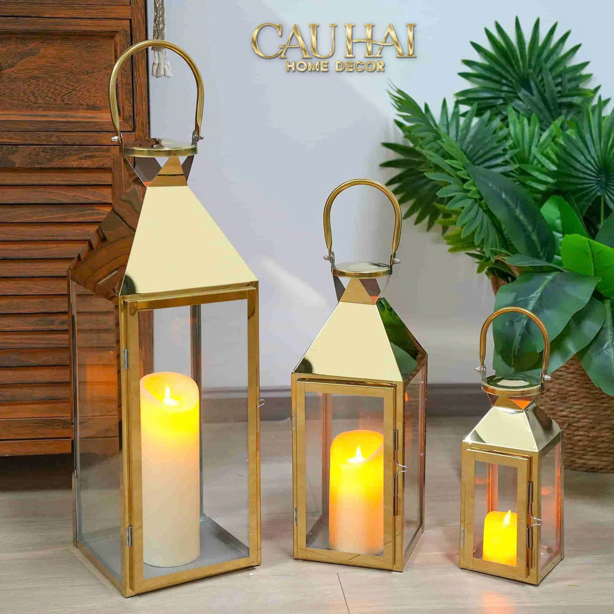Set 3 Lồng Đèn Metal Lantern Lumière D’Or-ĐÈN TRANG TRÍ-CẬU HAI HOME DECOR-CẬU HAI HOME DECOR