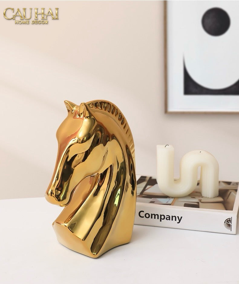 SET 3 TƯỢNG NGỰA GILDED CHEVAUX FW25-CẬU HAI HOME DECOR