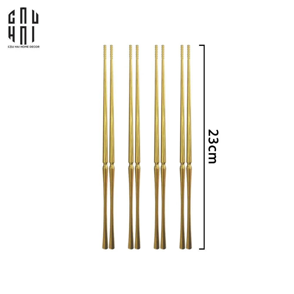 Set 4 Đôi Đũa Arthur - Arthur Matte Gold Chopsticks Set 4Pcs ( Blur )-CẬU HAI HOME DECOR