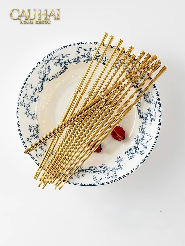 Set 4 Đôi Đũa Glamour - Glamour Chopsticks Set 4Pcs ( Shining )-Dinner Cutlery Set Dao Muỗng Nĩa-Đối tác tại Trung Quốc theo từng đơn đặt hàng-CẬU HAI HOME DECOR