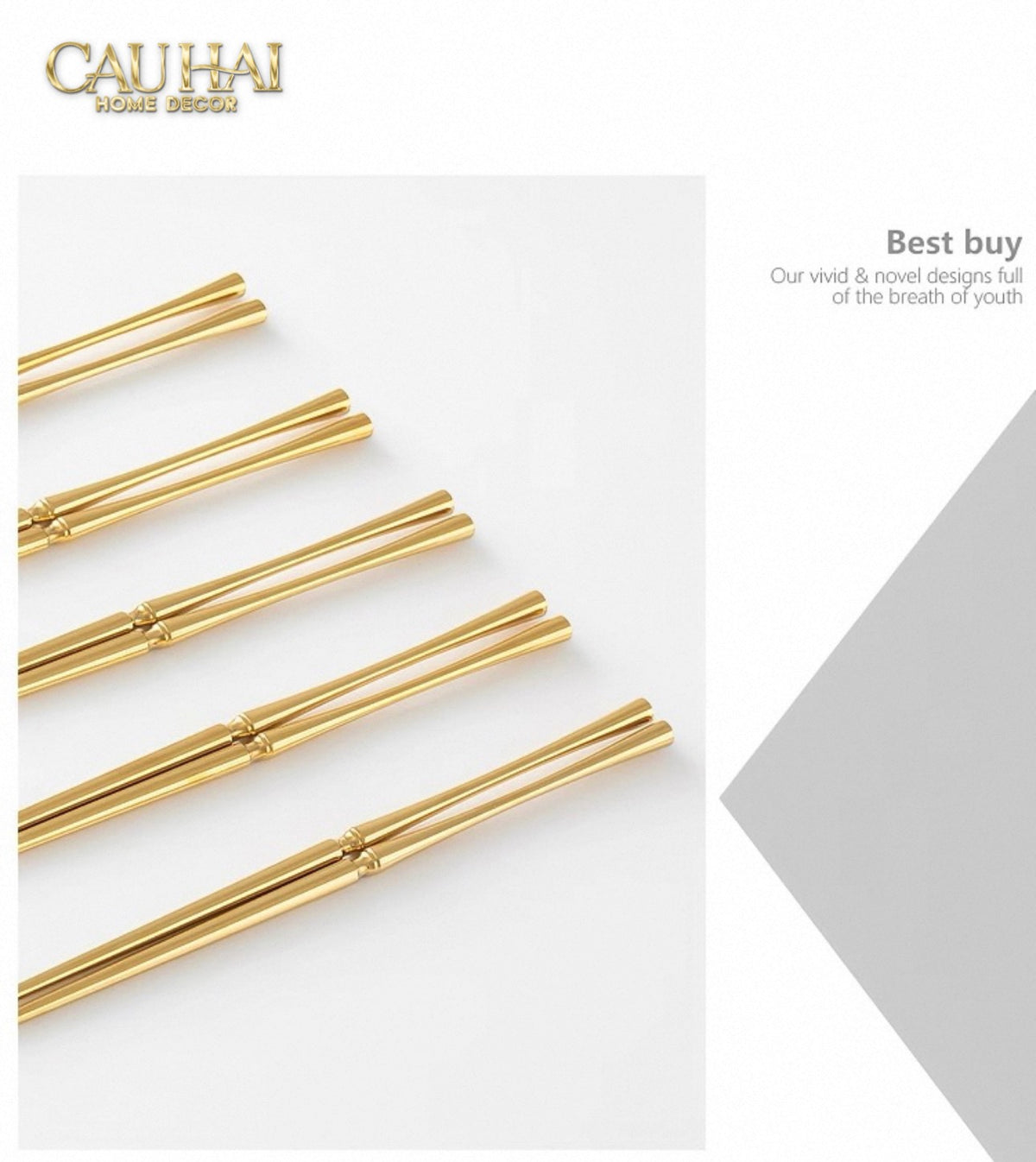 Set 4 Đôi Đũa Glamour - Glamour Chopsticks Set 4Pcs ( Shining )-Dinner Cutlery Set Dao Muỗng Nĩa-Đối tác tại Trung Quốc theo từng đơn đặt hàng-CẬU HAI HOME DECOR