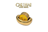 Set 4 Lót Ly Sứ Đồng Tiền Tài Lộc Golden Coin Ceramic Glasses Coaster-LY THỦY TINH-CẬU HAI HOME DECOR-CẬU HAI HOME DECOR