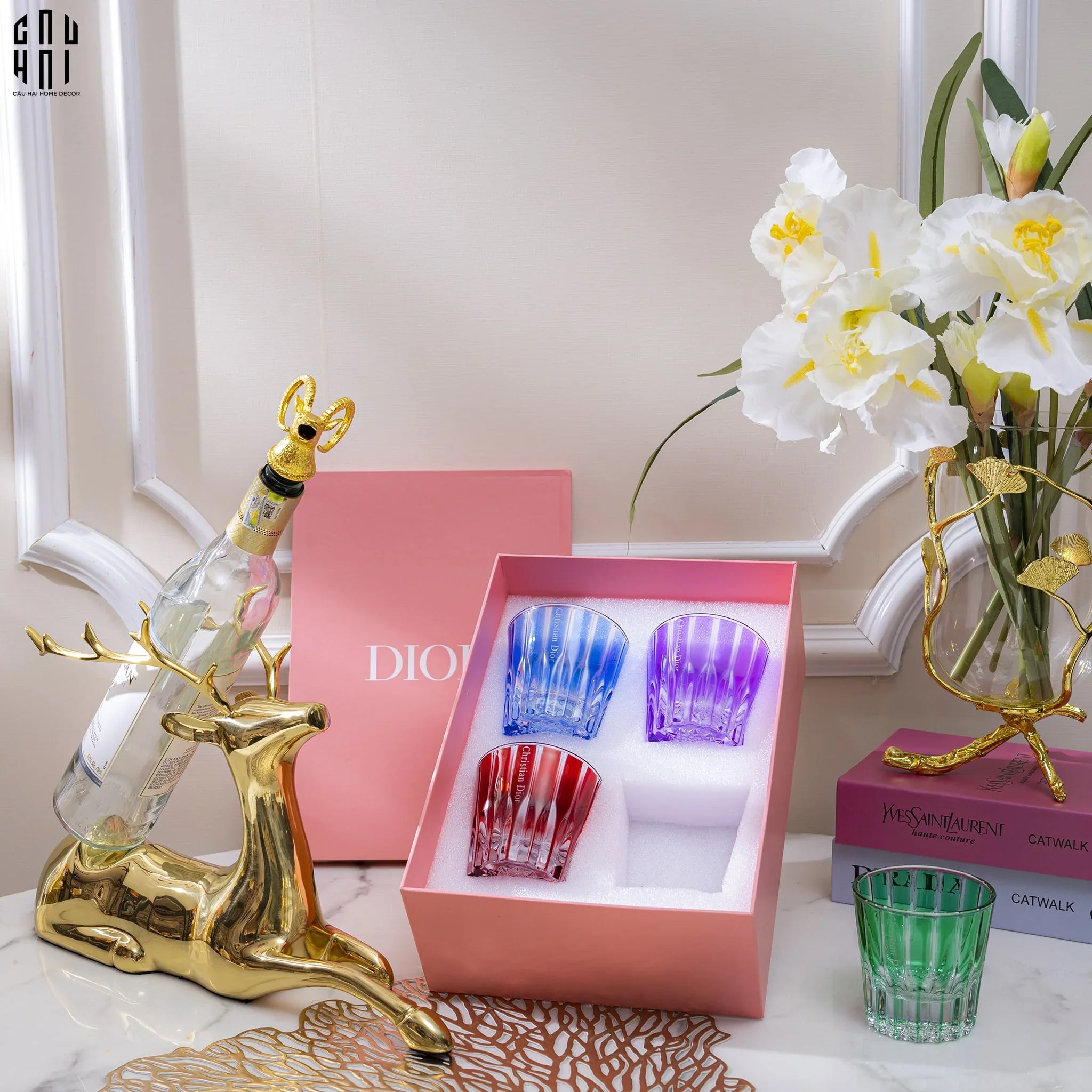 SET 4 LY PHA LÊ EMILY - FULL BOX SS22 - CẬU HAI HOME DECOR