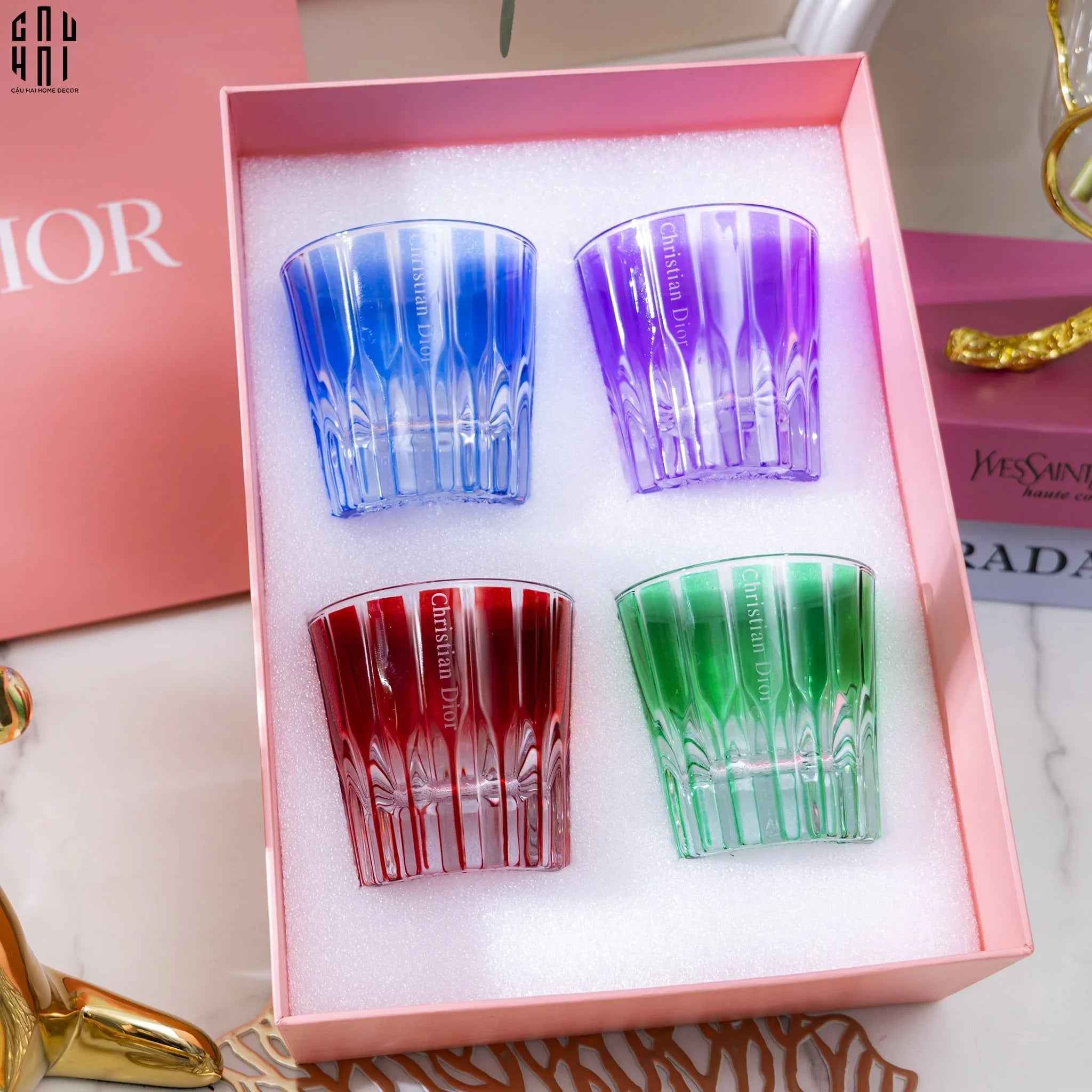 SET 4 LY PHA LÊ EMILY - FULL BOX SS22 - CẬU HAI HOME DECOR