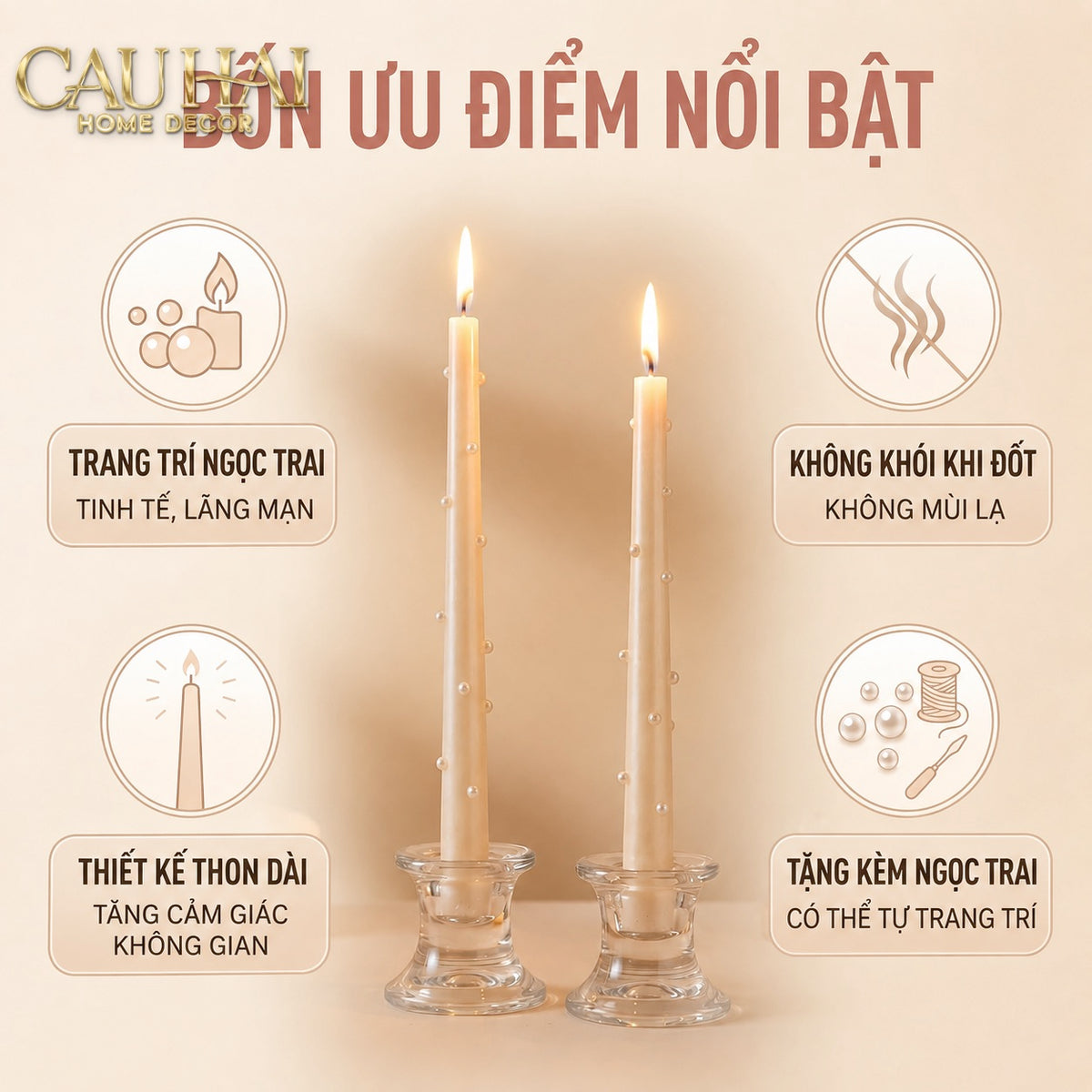 Set 4 Nến Thơm Pearl Radiance 4pcs-NẾN TRANG TRÍ-CẬU HAI HOME DECOR-CẬU HAI HOME DECOR