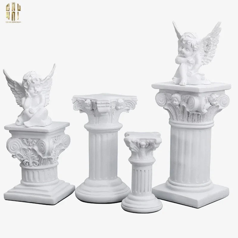 SET 4 TƯỢNG GOLDEN OLYMPUS - DÁT VÀNG 24K-CẬU HAI HOME DECOR