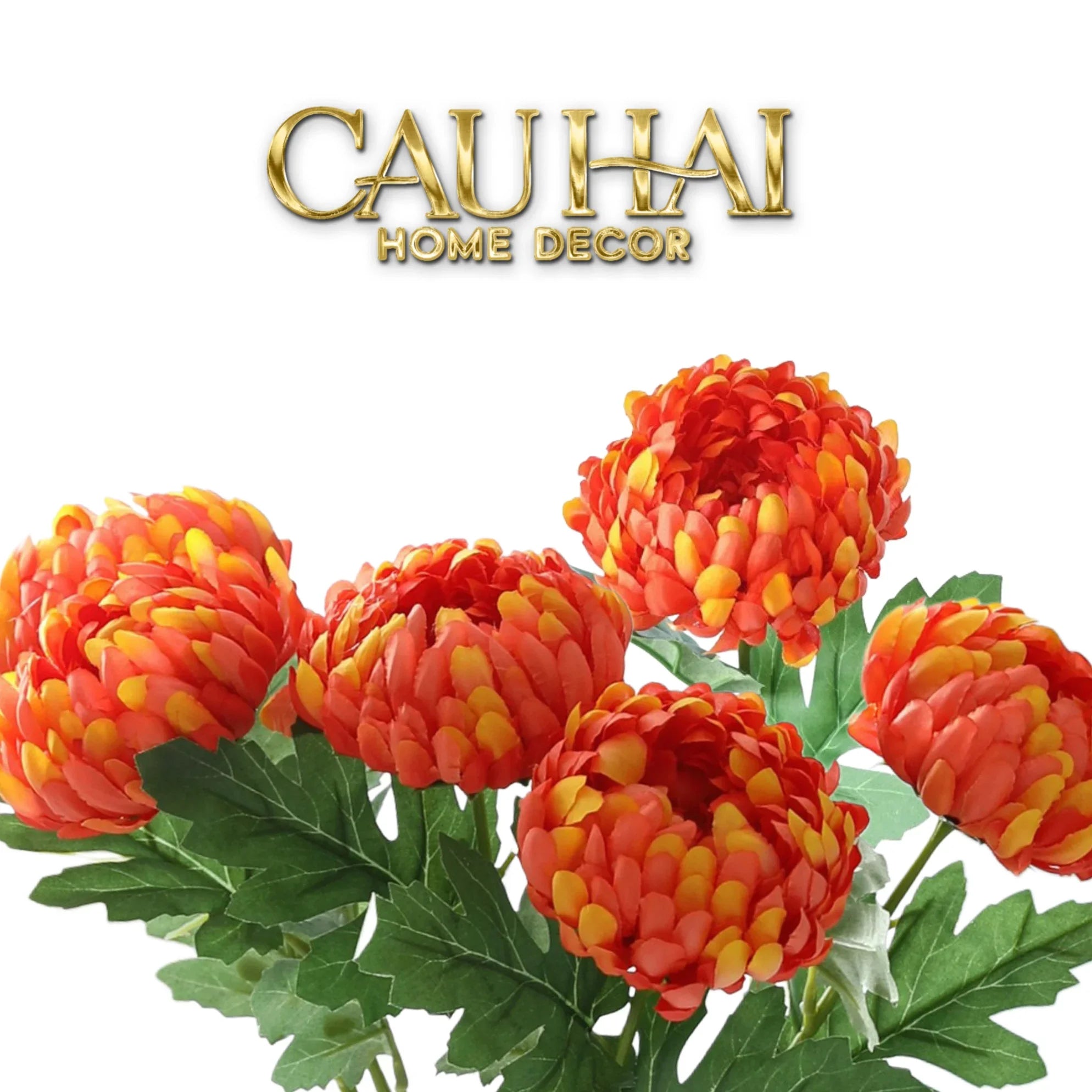 Set 5 Cành Hoa Cúc Mẫu Đơn Peony Đỏ/Hồng/Vàng/Cam-CẬU HAI HOME DECOR
