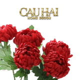 Set 5 Cành Hoa Cúc Mẫu Đơn Peony Đỏ/Hồng/Vàng/Cam-Hoa Lụa-CẬU HAI HOME DECOR-RED-CẬU HAI HOME DECOR