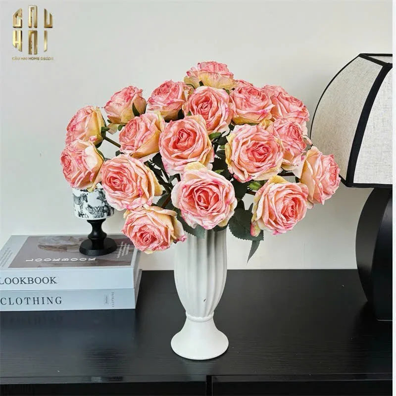 Set 5 Cành Hoa Hồng Monet Garden Rose - CẬU HAI HOME DECOR