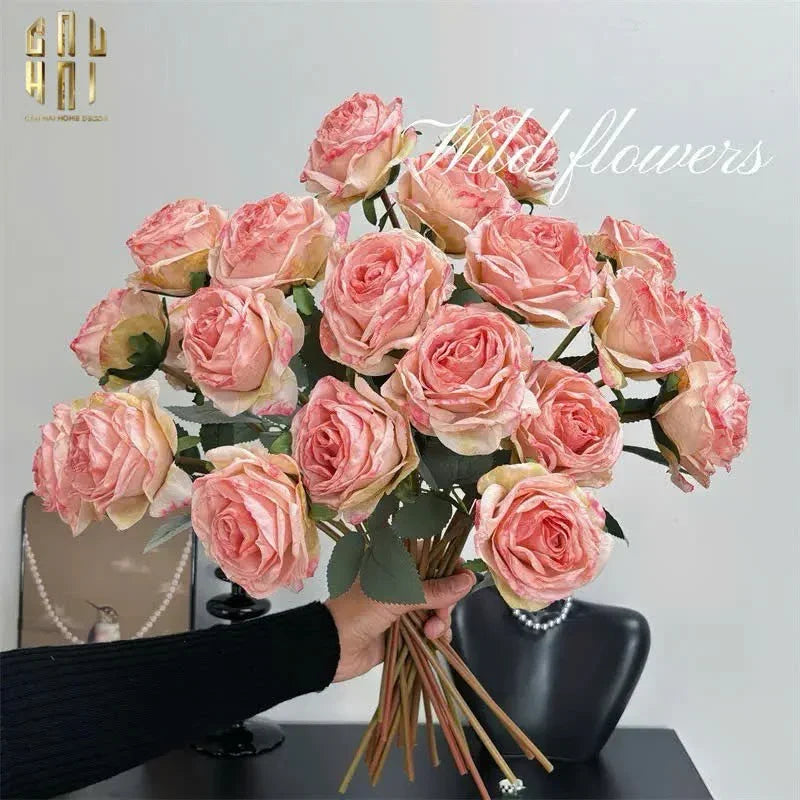 Set 5 Cành Hoa Hồng Monet Garden Rose-CẬU HAI HOME DECOR