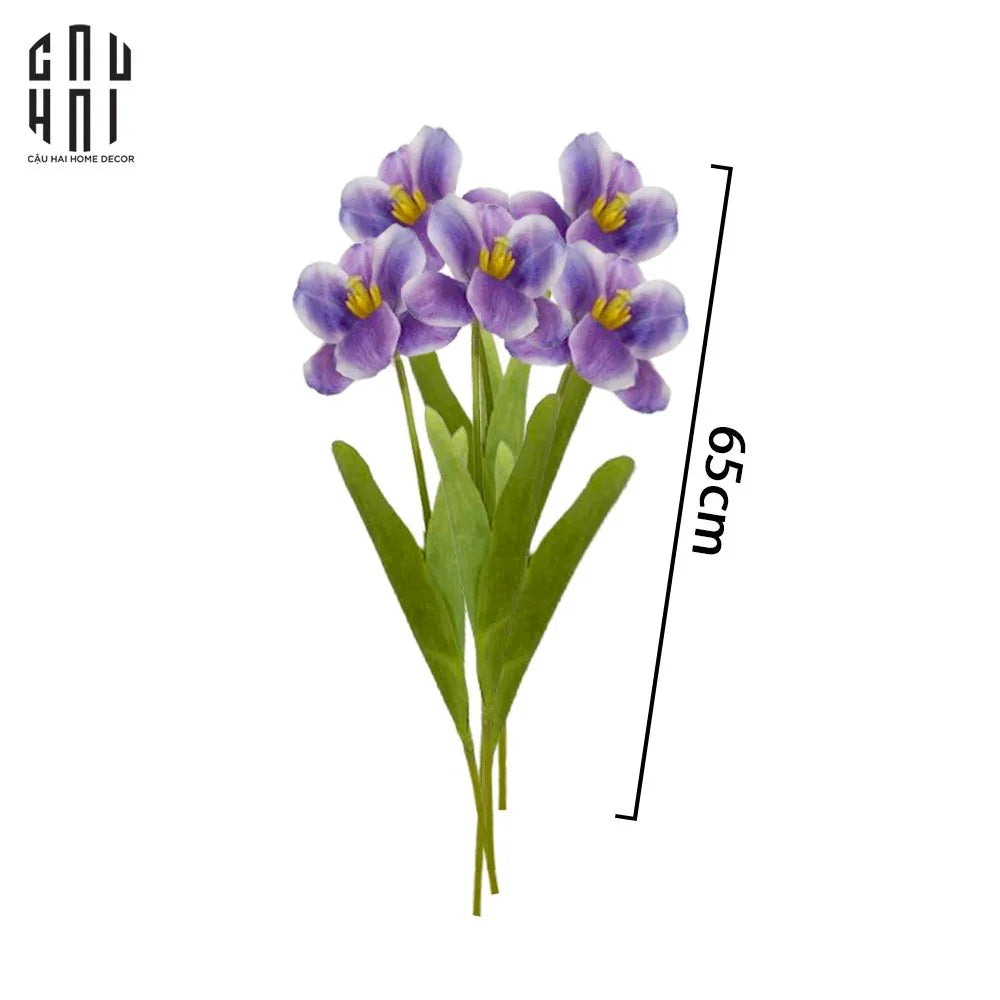 SET 5 CÀNH HOA TULIP NỞ - TÍM - CẬU HAI HOME DECOR