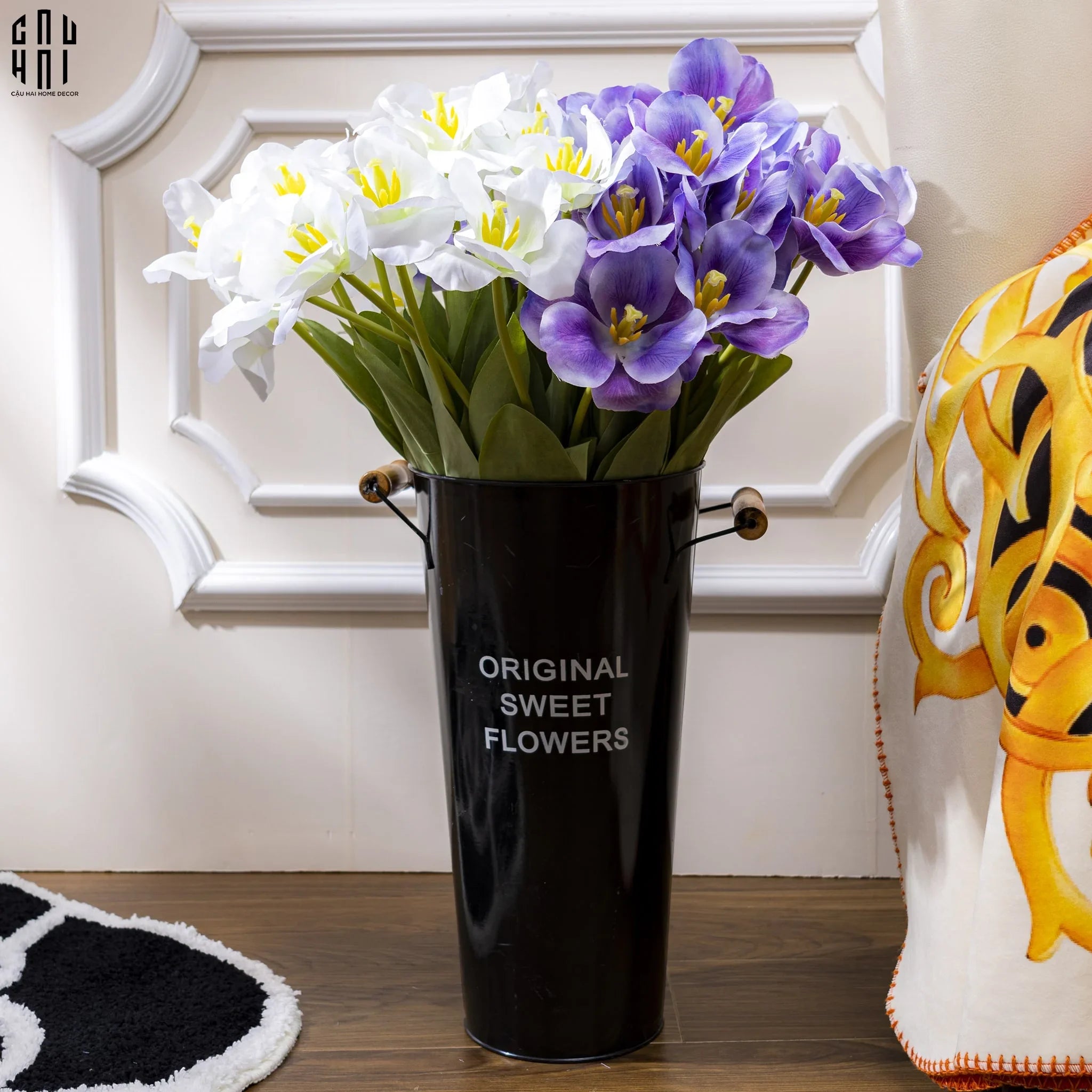 SET 5 CÀNH HOA TULIP NỞ - TÍM - CẬU HAI HOME DECOR