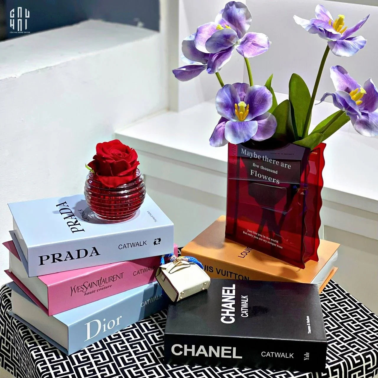 SET 5 CÀNH HOA TULIP NỞ - TÍM - CẬU HAI HOME DECOR