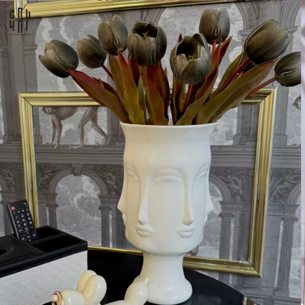 Set 5 Cành Tulip Lux - Black-Hoa Lụa-Đối tác tại Trung Quốc theo từng đơn đặt hàng-CẬU HAI HOME DECOR
