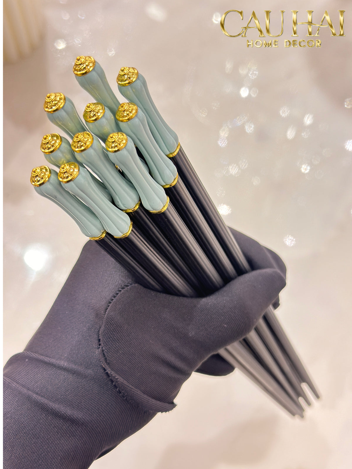 Set 5 Đôi Đũa Sợi Thuỷ Tinh Azure Classic PET Chopsticks 24cm-Dinner Cutlery Set Dao Muỗng Nĩa-Đối tác tại Trung Quốc theo từng đơn đặt hàng-CẬU HAI HOME DECOR