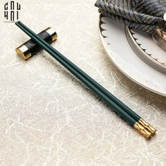 Set 5 Đôi Đũa Sợi Thuỷ Tinh - Emerald Golden Bamboo Chopsticks 24cm-CẬU HAI HOME DECOR