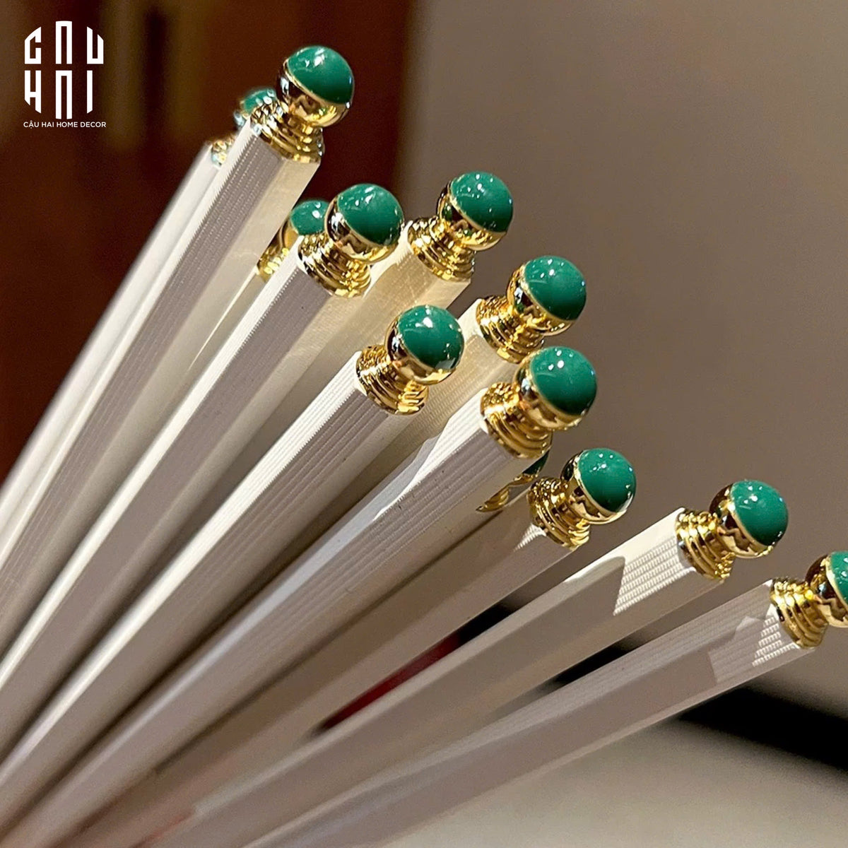 Set 5 Đôi Đũa Sợi Thuỷ Tinh Golden Jade PET Chopsticks 27cm-Dinner Cutlery Set Dao Muỗng Nĩa-Đối tác tại Trung Quốc theo từng đơn đặt hàng-CẬU HAI HOME DECOR