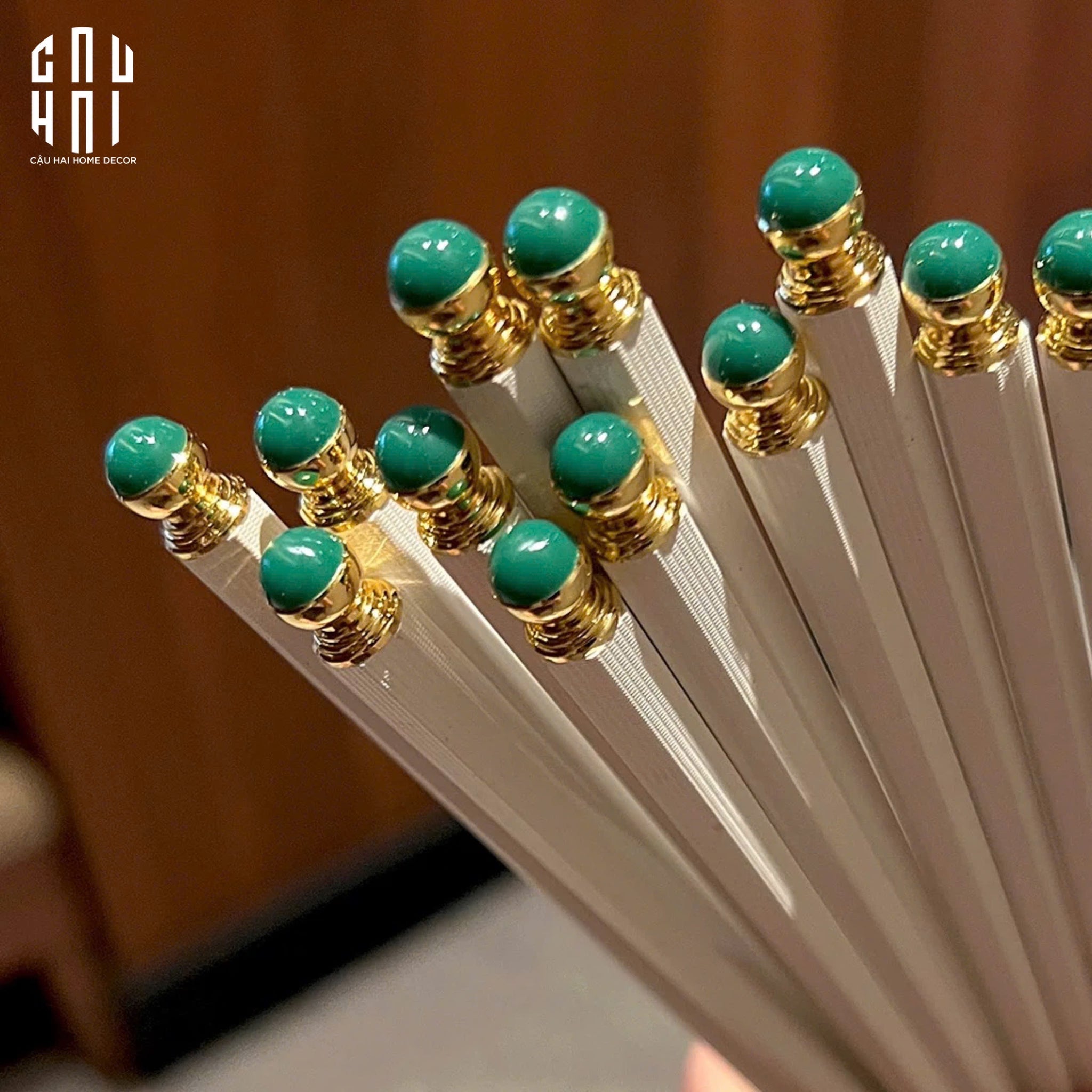 Set 5 Đôi Đũa Sợi Thuỷ Tinh Golden Jade PET Chopsticks 27cm-CẬU HAI HOME DECOR