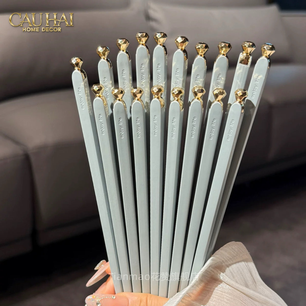 Set 5 Đôi Đũa Sợi Thuỷ Tinh - Love Heart Antibacterial Chopsticks 24cm-Dinner Cutlery Set Dao Muỗng Nĩa-Đối tác tại Trung Quốc theo từng đơn đặt hàng-CẬU HAI HOME DECOR