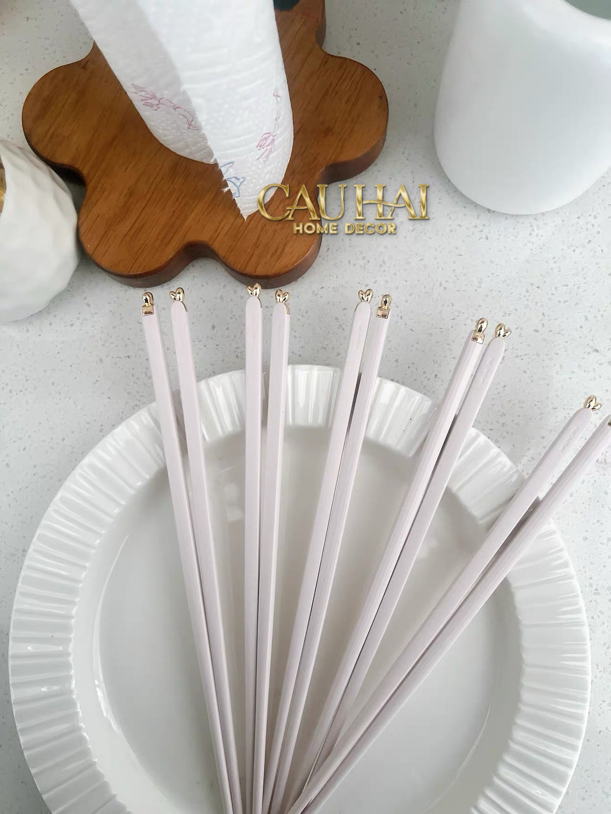Set 5 Đôi Đũa Sợi Thuỷ Tinh - Love Heart Antibacterial Chopsticks 24cm-Dinner Cutlery Set Dao Muỗng Nĩa-Đối tác tại Trung Quốc theo từng đơn đặt hàng-CẬU HAI HOME DECOR