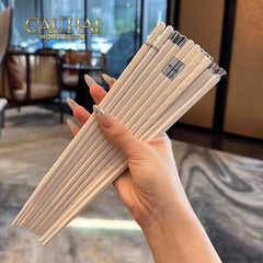Set 5 Đôi Đũa Sợi Thuỷ Tinh Opal Platinum Monochrome PET Chopsticks 24cm-CẬU HAI HOME DECOR