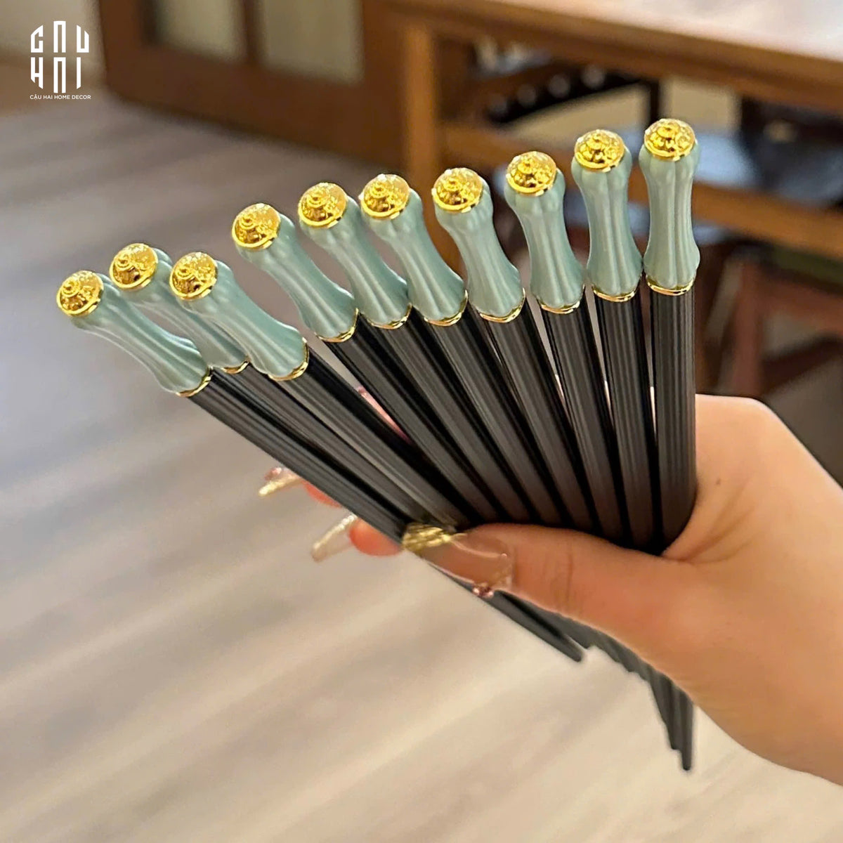 Set 5 Đôi Đũa Sợi Thuỷ Tinh Opaline Classic PET Chopsticks 24cm-Dinner Cutlery Set Dao Muỗng Nĩa-Đối tác tại Trung Quốc theo từng đơn đặt hàng-CẬU HAI HOME DECOR