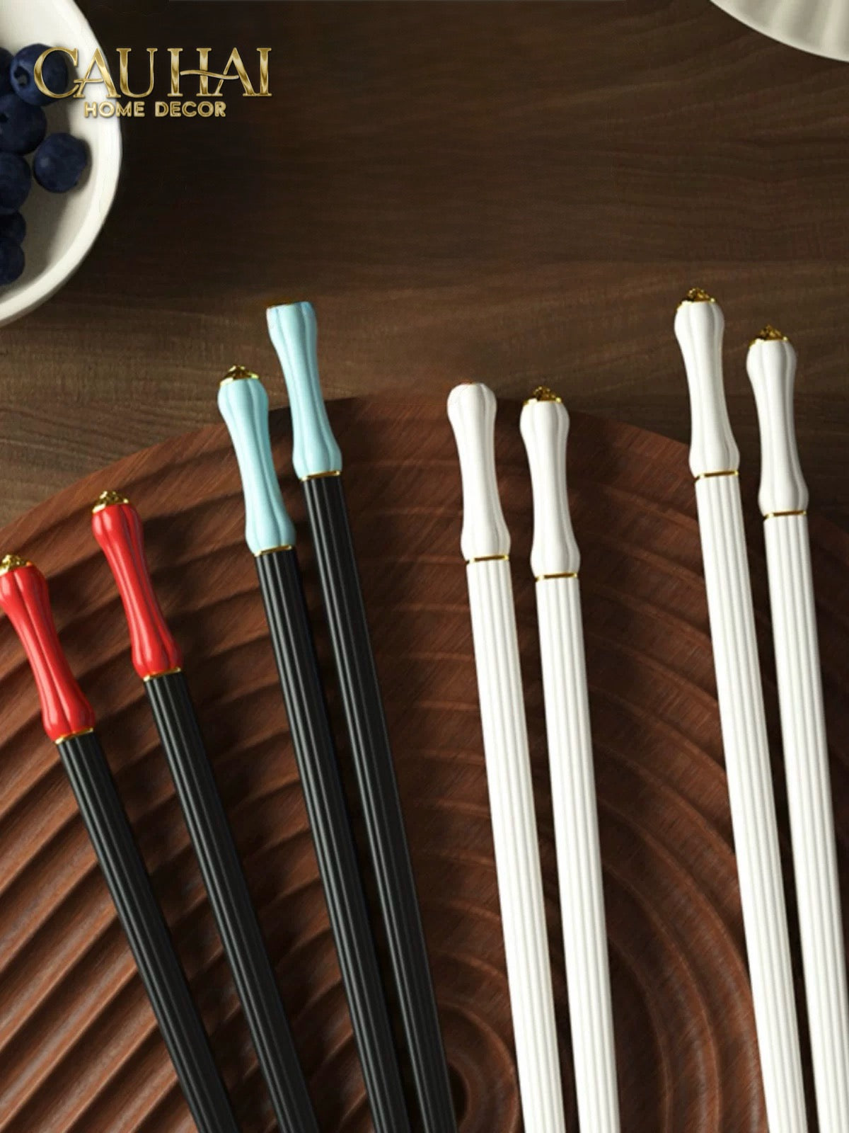 Set 5 Đôi Đũa Sợi Thuỷ Tinh Opaline Classic PET Chopsticks 24cm-Dinner Cutlery Set Dao Muỗng Nĩa-Đối tác tại Trung Quốc theo từng đơn đặt hàng-CẬU HAI HOME DECOR